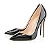 Modemoven Women's Black Pointy Toe High Heels Slip On Stilettos Large Size Wedding Party Evening Pumps Shoes 7.5 M US