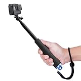 Luxebell Selfie Stick Adjustable Telescoping Monopod Pole for Gopro Hero 7 6 5, Session 5, Hero 4/3+/3/2 Fusion (Black)