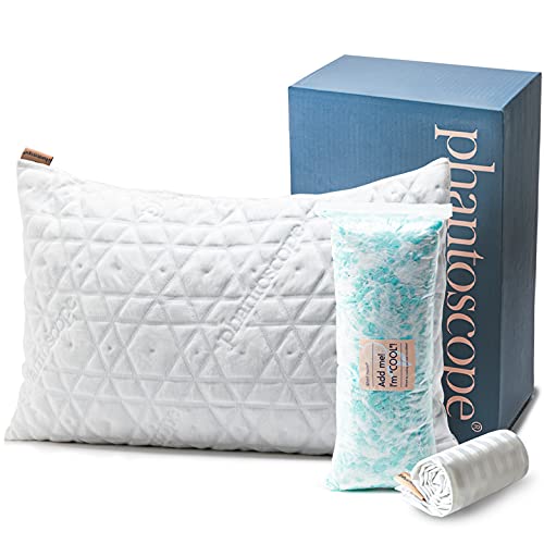 Phantoscope Adjustable Cooling Memory Foam Pillow, Queen Size, Shredded