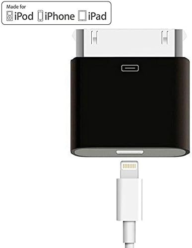 Converter Adapter Pancant Lightning 8 Pin Female to 30 Pin Male Adapter Converter for Cable Charge, Data Sync and No Audio, Support iPhone 4 4s, iPad 1 2 3 iPod IOS 9.3.5 (Black)