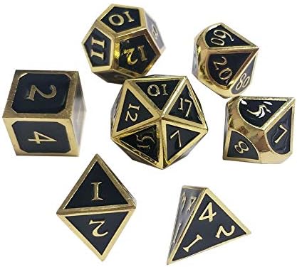 longrep 7 Pieces Set Table Games Dice Multiple Sides Dice Innovative RPG Dice Metal Dice set for Game Dungeons and Dragons RPG Math Teaching