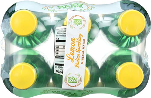 WHOLE FOODS MARKET, ORGANIC ITALIAN LEMON SPARKLING MINERAL WATER 6 PACK, 16.9 FL OZ