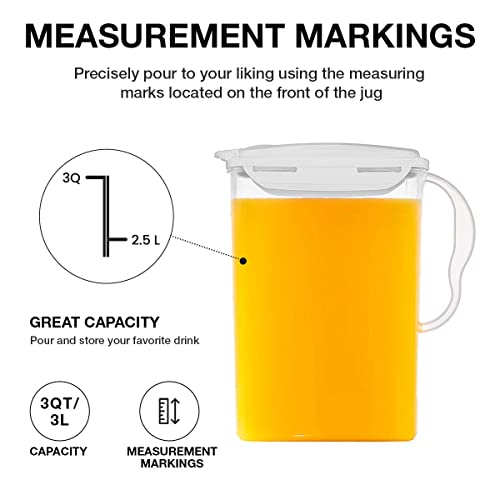 LocknLock Aqua Fridge Door Water Jug with Handle BPA Free Plastic