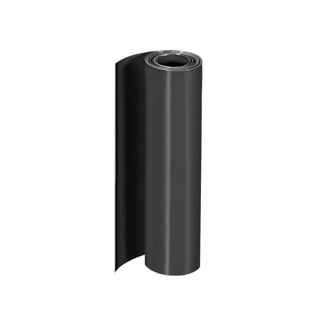 sourcing map PVC Heat Shrink Tube 220mm Flat Width Wrap for Dual Layer 2 Meter Black