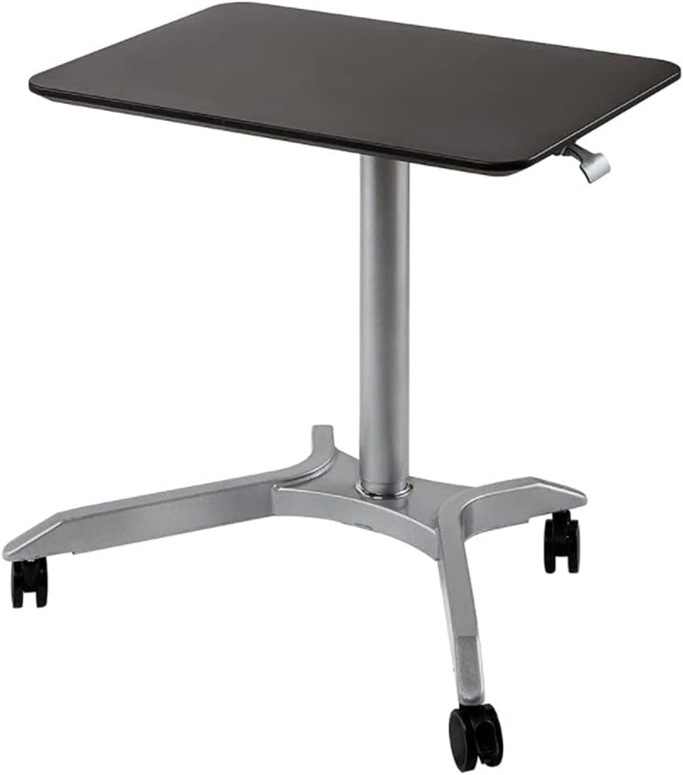 Seville Classics airLIFT Sit-Stand Rolling Height Adjustable Student Classroom Laptop Home Office Pneumatic Mobile Desk Cart with Wheels, Espresso, 28" (XL): Furniture & Decor