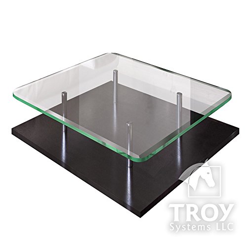 TroySys Square Glass Table Top, 1/2" Thick, Bevel Polished Edge, Radius Corners, Annealed, 36" L x 36" W