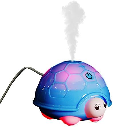 Showin USB Humidifier Ultrasonic Aroma Humidifier Portable Cartoon Tortoise Shape 160ml Aromatherapy Diffuser with 7 Color Changing LED Lamps (USB Cable ) (Blue)