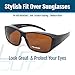 BLUE CUT Fit Over Polarized Sunglasses Solar Shield Sunglasses To Wear Over Glasses