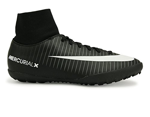 NIKE KIDS MERCURIALX VICTORY VI DYNAMIC FIT TURF SOCCER SHOES BLACK/WHITE/DARK GREY Shoes - 4Y