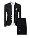 Cloudstyle Mens Plaid Slim Fit Checked Suits 2 Piece Vintage Jacket and Trousers