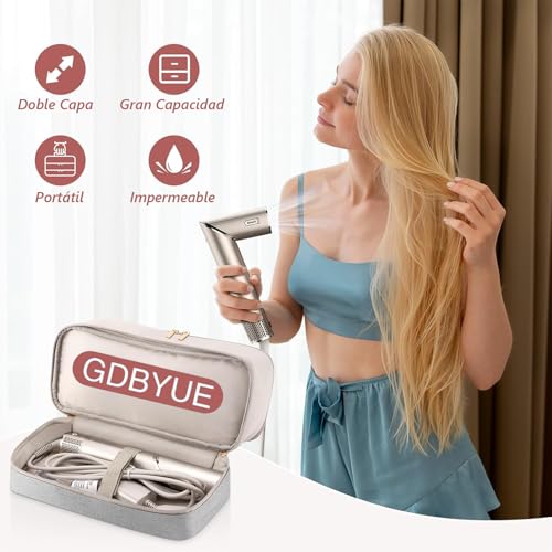 GDBYUE Estuche para Shark Flexstyle y Dyson Airwrap | Doble Capa de PU Impermeable, Portátil con Gancho Colgante, Ideal para Hair Tools, Viaje