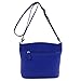 Triple Zipper Pocket Medium Crossbody Bag Royal Blue