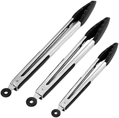 3 Count (7" 9" 12"),Non-stick，Silicone head kitchen Tongs \ Cooking tongs, Stainless Steel Handles! For Your Kitchen Collection!