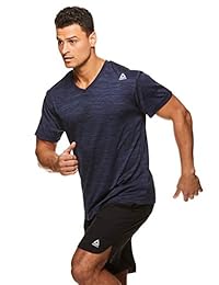 Reebok playera de entrenamiento con cuello en V para hombre - Camiseta de manga corta para gimnasio y entrenamiento