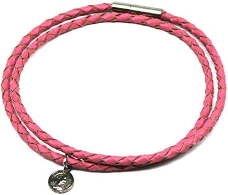 Charmant 本革レーザーアンクレット 編み込み アンクレット本革レーザー メンズ シンプル おしゃれ 03 ピンク 24