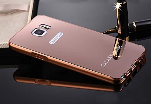 Dealspank® Note 5 Case,Aluminum Ultra-thin Clear Mirror With Metal Bumper Hard Case for Samsung Galaxy Note 5(Rose Gold)+ A shinning hair bun sent randomly