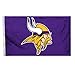 Fremont Die NFL Minnesota Vikings 3' x 5' Flag with Grommets, 3 x 5-Foot, Logo
