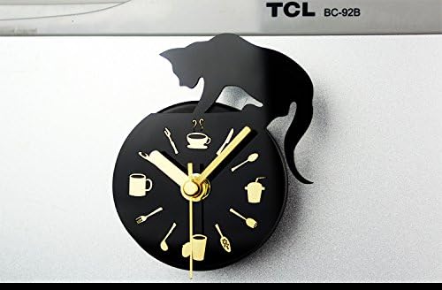 Leisure Time Setting Cat Design Refrigerator Magnets Clock