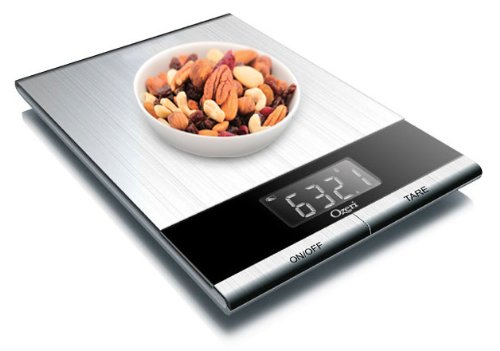 Ozeri Ultra Thin Professional Digital Kitchen Food Scale, in Elegant Stainless Steel