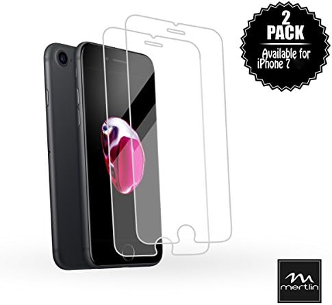 iPhone 7 Screen Protector 2 pack, Mertlin iPhone 7 Screen Protector 9H, HD Clear, iPhone 7 Screen Protector 0.3 mm, Bubble Free Installation , 4.7 inch