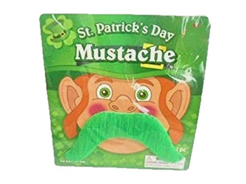 Toyland® St Patrick's Day Green Oversized Mustache - Fancy Dress Accessories - Stag Do And Hen Do Dress Up
