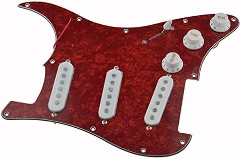 Red Pearl Scratch Plate Loaded Pickguard For Fender Strat Guitar Replacement