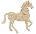 3D DIY Horse Construction Model Assemble Puzzle Wood Model Kit Set Toy for Kids and Adult