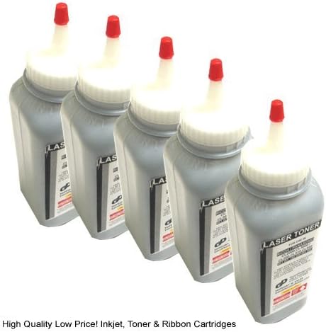 (5 Bottles) High Yield Compatible Panasonic KX-FAT461/ KX-FAT88 Toner Refill Kit for Panasonic KX-FLM661, KX-MB2030, KX-MB3020, KX-FP205, KX-FP215, KX-MB2010, KX-MB2000, KX-FL511, KX-FL421, KX-FLM671 (3,500 pages)