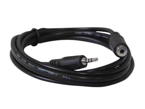 YCS Basics 6 Foot 2.5mm Male to Female 4 Conductor Headphone Extension Cable Not for Backup Cameras