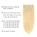 Real Clip in Hair Extensions Blonde 8 Pieces - Premium Women Straight Double Weft Thick Remy Hair Extensions Clip in on Human Hair for Short Hair (18