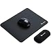 Mouse Pad with Gel Wrist Support, Ergonomic and Separated Design, Stitched Edges, Texture Surface, Non-Slip Rubber Base Wrist Pad by Lvneng for Home, Office, Game, Computer, Laptop(Black)