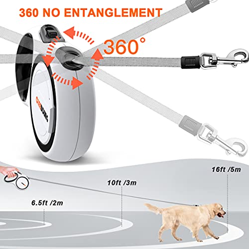 Upgraded Retractable Dog Leash, Heavy Duty Pet Walking Leash with Anti-Slip Handle, 16ft Strong Nylon Tape for Medium… - Image 7