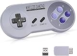 Wireless Controller for SNES Classic / NES Classic / PC, Urvoix 2.4G Rechargeable Gamapad Joystick with Receiver for Nintendo Super NES Classic / NES Classic , with USB Adapter for Emulators on PC