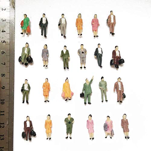CWBPING 50pcs HO Scale 1:87 Standing Poses People Sit Figures Scenery Passengers 1:87 Scale Model Figures Model Building Kit - Thumbnail 3