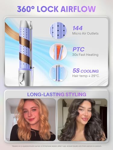 SHEGLAM 360° Airflow 2 in 1 Straightener and Curler Cool Air Curling Iron | Airflow Styler, Manual, Anti-Scald Flat Iron, 1 inch, Fast Curling Straightening, Less Damage, Lasting Curls, Dual Voltage