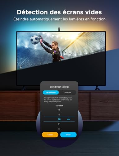 Govee TV Backlight 3 Lite Fisheye Correction Sync for 75-85 inch TV Ambilight RGBICW 5M WiFi LED Strip with Camera, 4 in 1 Lamp, Voice and App Control