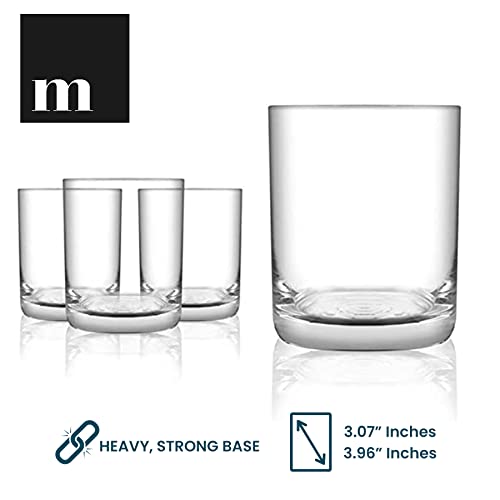 Modvera Old Fashioned Whiskey Drinking Glasses Set of 6 12 Oz Lowball