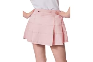 AUGIRIS Girl's Tennis Skirts High Waisted Athletic Golf Skorts with Pockets Skirts for Girl Casual Workout Built-in Shorts
