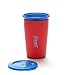 Wow Cup for Kids - NEW Innovative 360 Spill Free Drinking Cup - BPA Free - 9 Ounce (Red/Navy Blue)