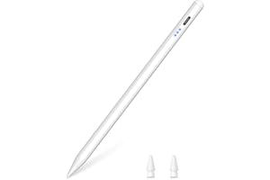 KIROSA Stylus Pen for iPad 2024 Upgraded, Pencil for iPad with USB-C Quick Charge, Tilt Sensitivity & Palm Rejection, Magnetic Pen for iPad 6-10, iPad Mini 5/6, iPad Air 3-5, iPad Pro 11"/12.9" White