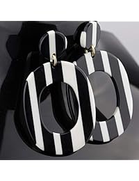 Pendientes de acrílico para mujer: grandes colgantes de plástico geométrico retro para mujer.