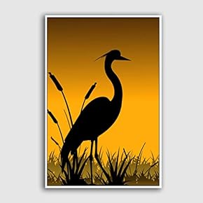 Framed Canvas Home Artwork Decoration Silhouette Canvas Wall Art for Living Room, Bedroom - 16x24 inches
