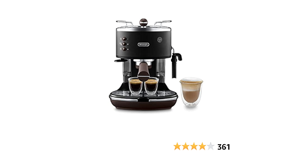 DeLonghi ECOV311.BK Cafetera Espresso Vintage Icona, Independiente,  Semi-autom?tica, 1050 W, 1.4 L, 15 bares, color negro : Amazon.es: Hogar y  cocina