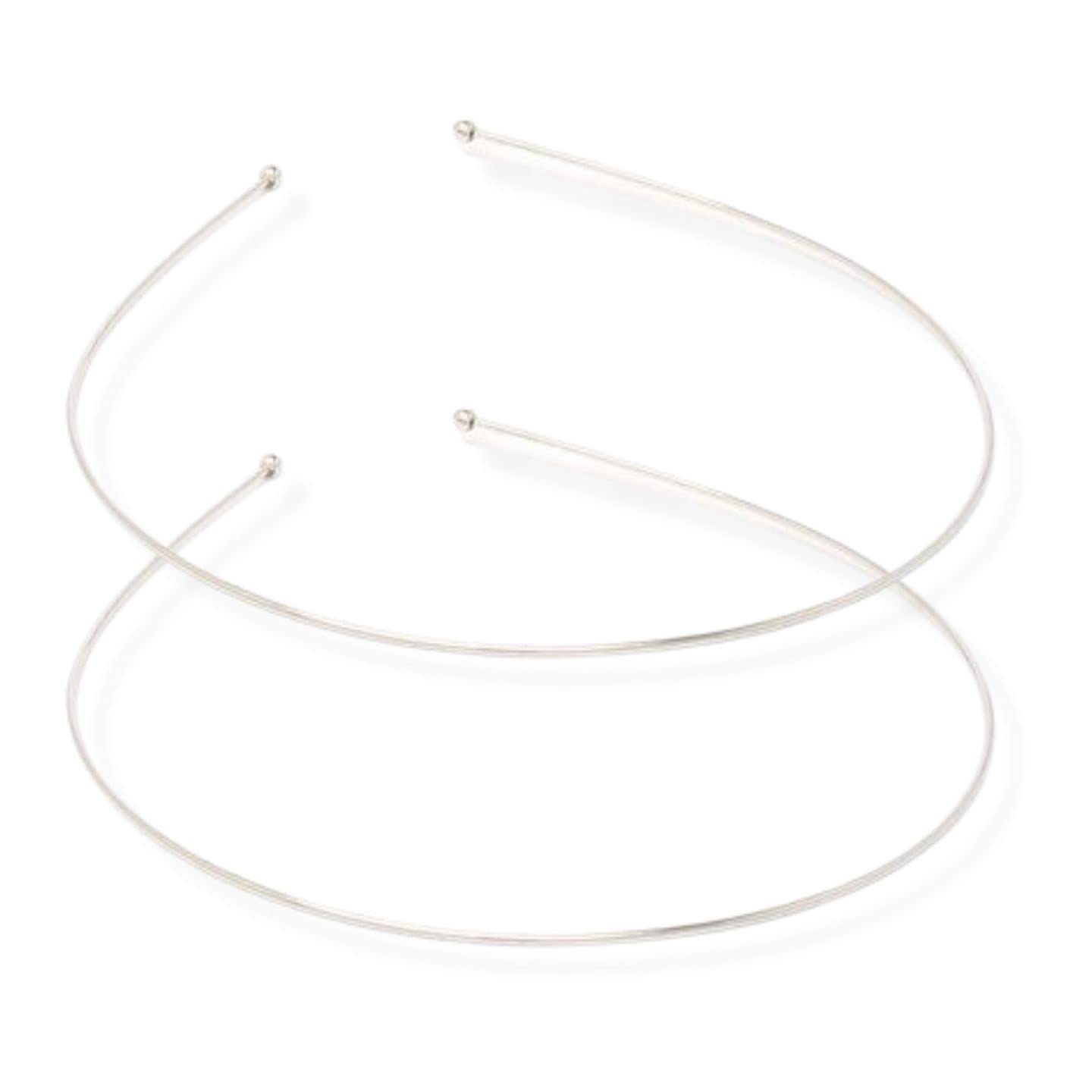 Topkids Accessories 2x Thin Metal Hair Bands Headbands Alice Bands Hairbands Head Bands Mens Guys Adult Women Girls Black Gold Silver Plain Styling Grips (1mm Silver)