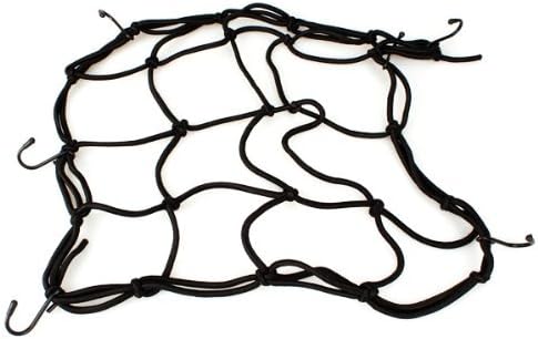 SODIAL(R) Motorcycle Packing Carrier Web Cargo Hold Down Net 30 x 30cm Bungee Black