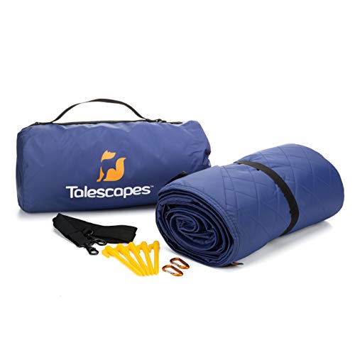 Waterproof Outdoor Blanket for Picnic Camping Car Beach – Large Warm Stadium Blanket for Travel and Sports Events – Durable Fleece Genuine Teflon Water Proof Coating – Stuff Sack with Zipper Pocket