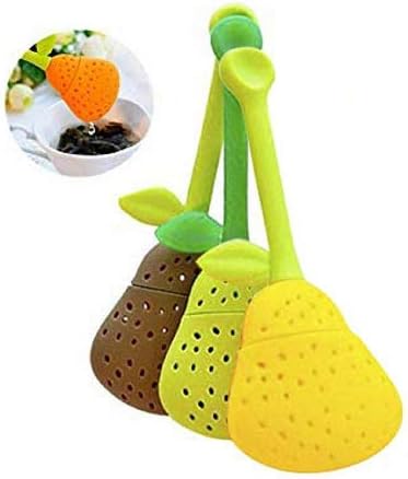 Skycandle Silicone Strawberry Design Loose Tea Leaf Strainer/Multi Color/Pack of 3
