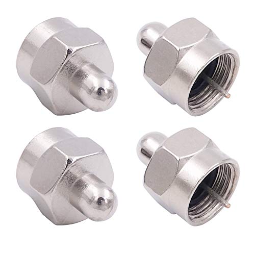 Fancasee (4 Pack) 75 Ohm F Type Male Plug Terminator Cap Resistor Ends Protective Cover Waterproof Dustproof Caps Coax Coaxial Connector for Antenna Booster Splitter Amplifier RF FM TV Satellite - Thumbnail 3
