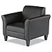 Alera ALE Reception Lounge Series Club Chair, Black/Black Leather