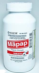 Amazon.com: Mapap Tablets, Regular Strength 325mg, 1000ct (2 PACK ...